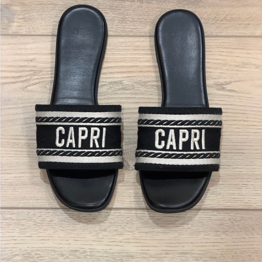 a new day Black and White Sandals